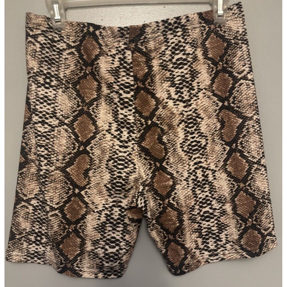 Shein womens snakeskin shorts Blk,Brown& beige size Large. - Picture 2 of 4
